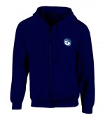 Navy kék zipzáros férfi kapucnis pulóver
